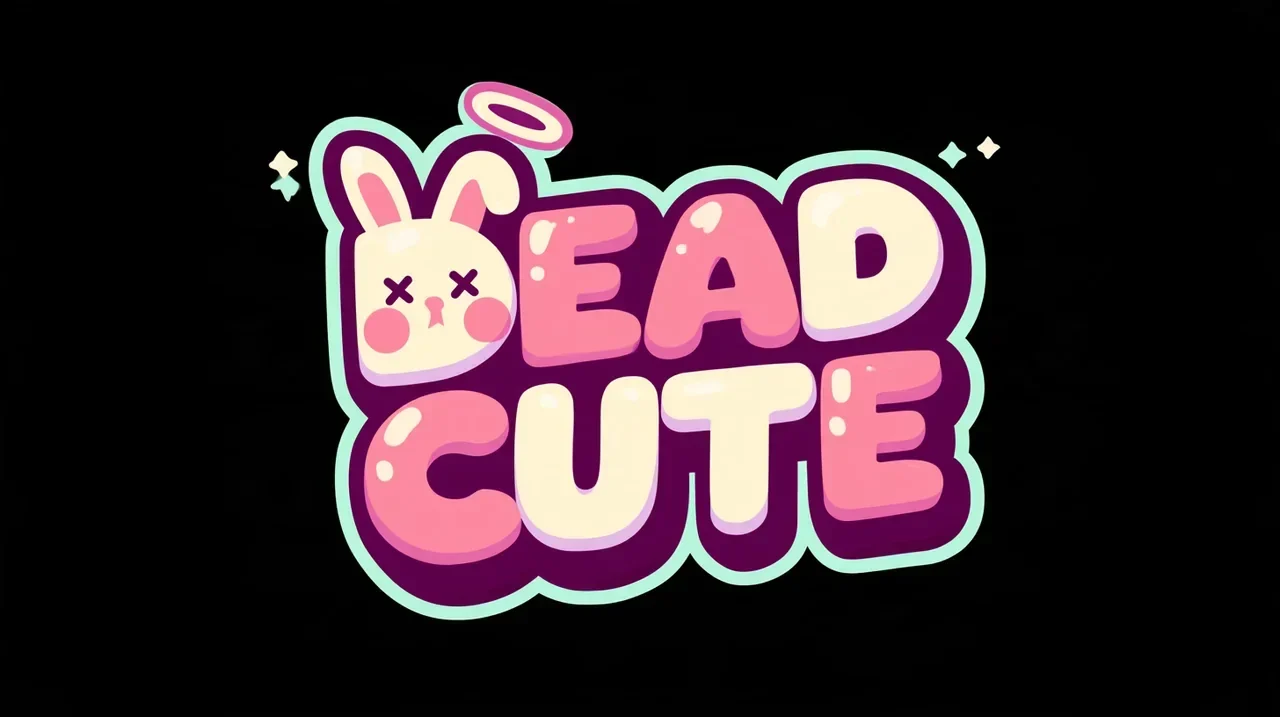 DEAD CUTE logo f2-mj1: Midjourney, flat and bold.