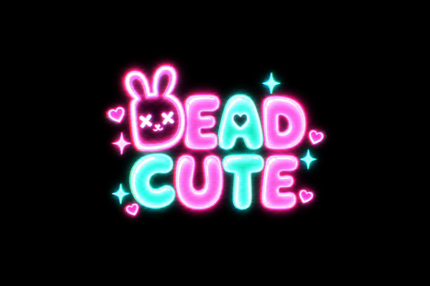 DEAD CUTE logo n2-gf: GPT Image 2.5, neon.